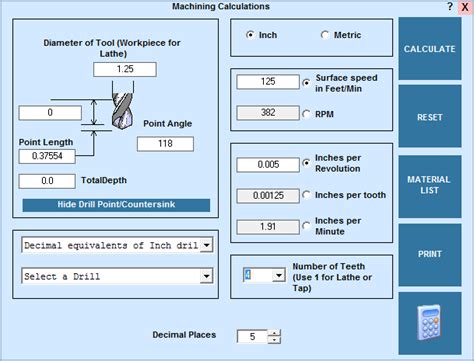 cnc machine calculation|milling cutter speed calculator.